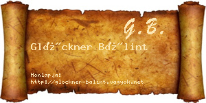 Glöckner Bálint névjegykártya